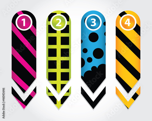 special arrow stickers set with numbered buttons