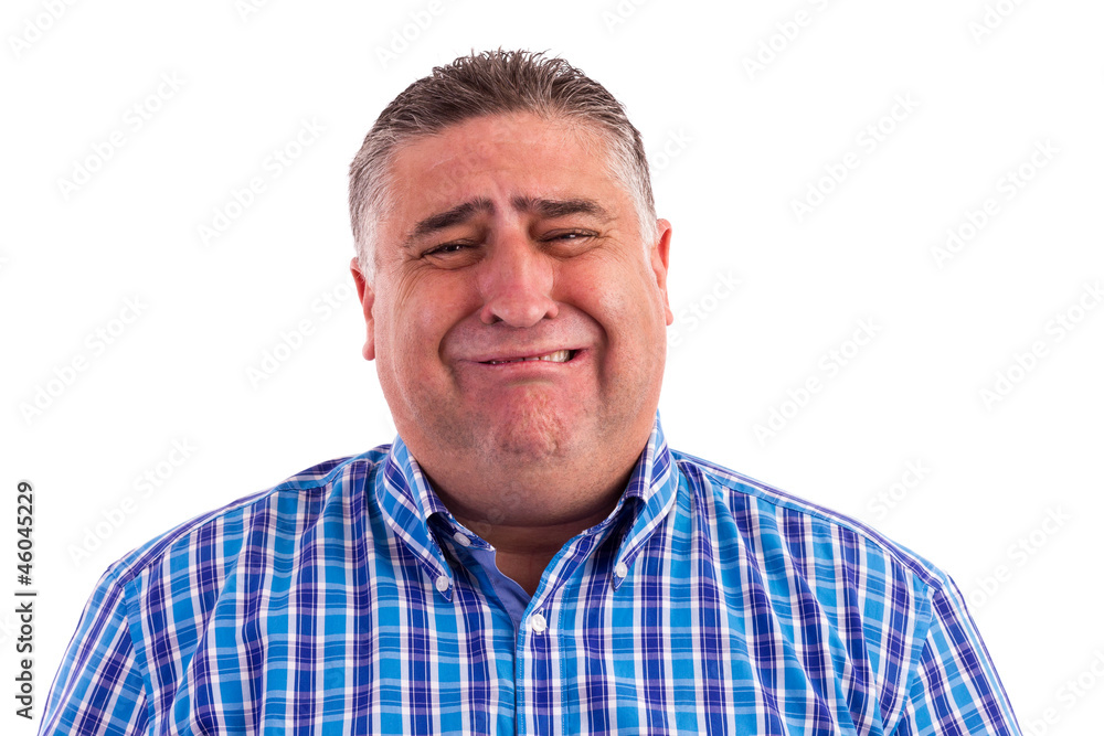 Business man feeling fear and crying Business man feeling fear and crying