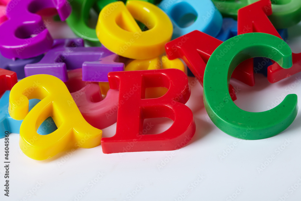 Naklejka premium Plastic alphabet letters