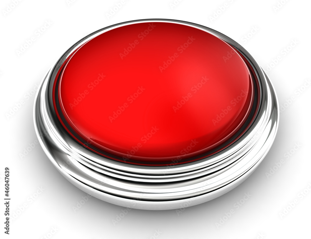 empty red button on white background empty red button on white background