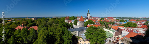 Large city panorama of Tallinn, Estonia