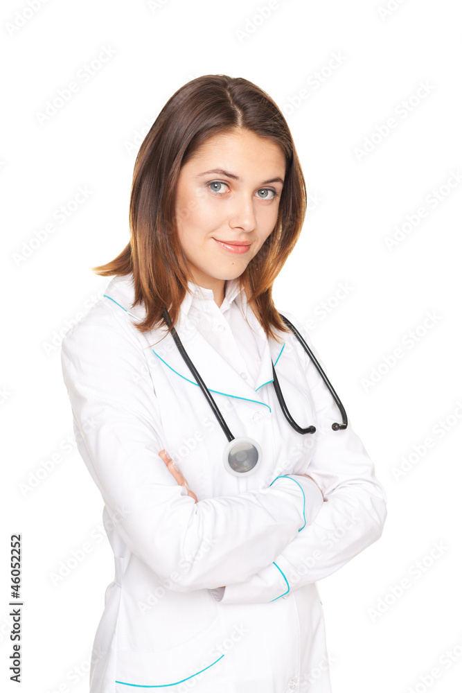 Portrait of young female doctor with arms crossed Portrait of young female doctor with arms crossed