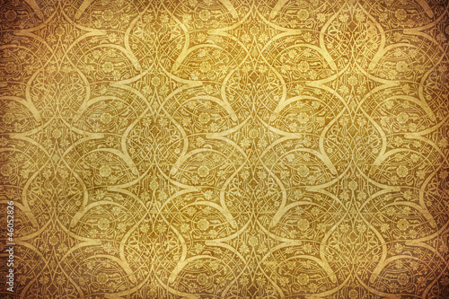 grunge background with oriental ornaments .