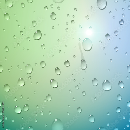 Water drops on glass. Vector illustration.