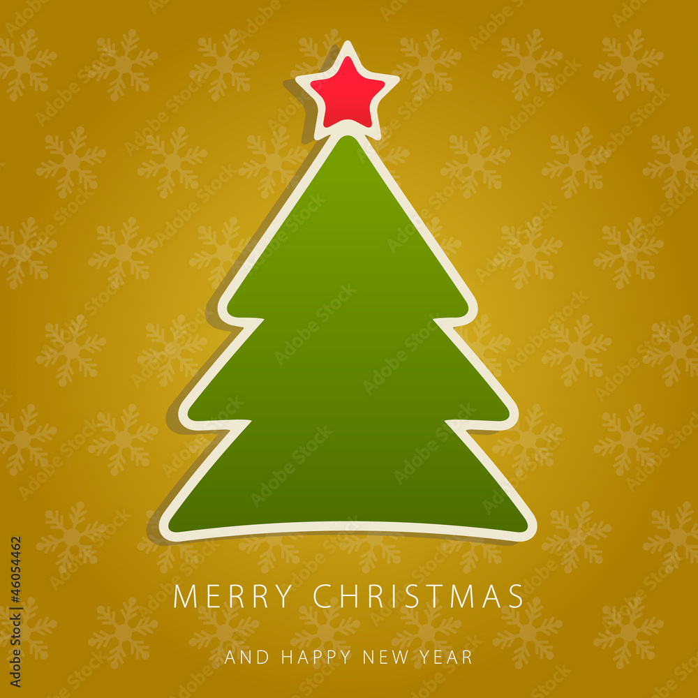 Greeting card Merry Christmas with gold background Greeting card Merry Christmas with gold background