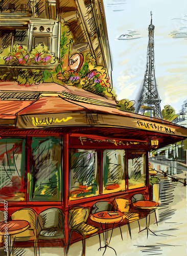 Paris street - illustration #46056827