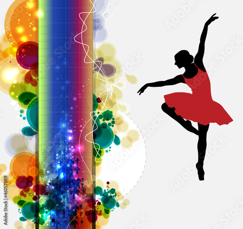 Принти на полотні Ballet. Dancing illustration