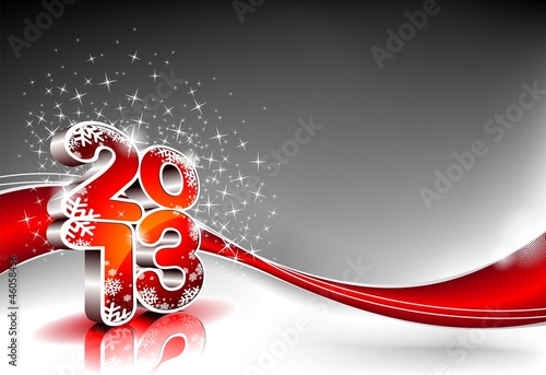 Vector Happy New Year design with shiny 2013 text. photo