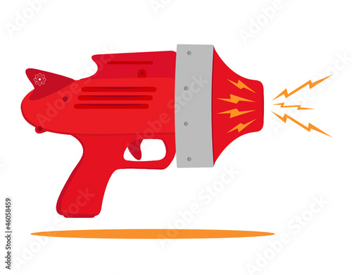 retro space gun with rays