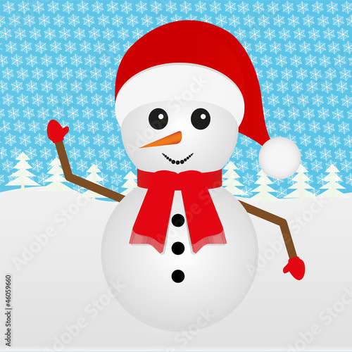 Snowman in the Forest