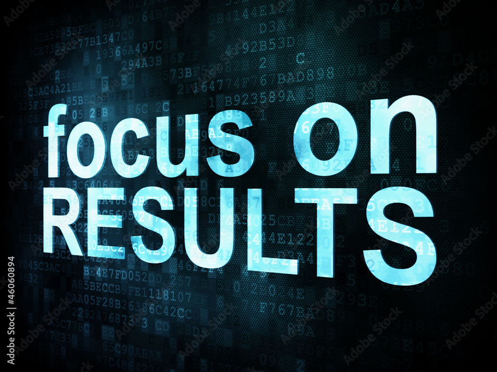 Fototapeta premium Life style concept: pixelated words focus on RESULTS on digital