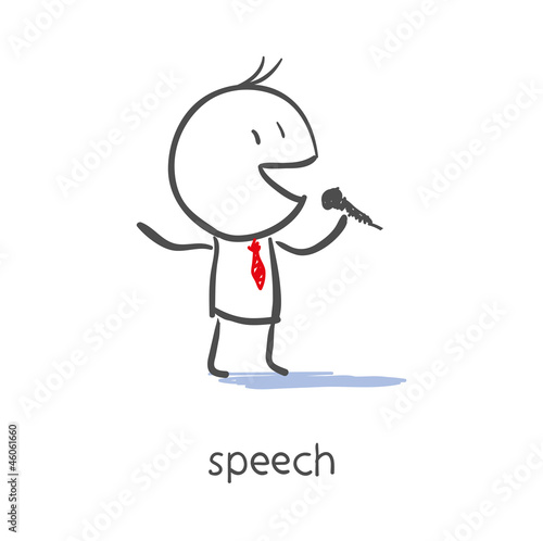 Businessman Talking On Microphone