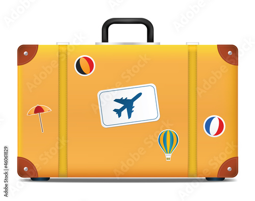 Vintage suitcase with funky stickers