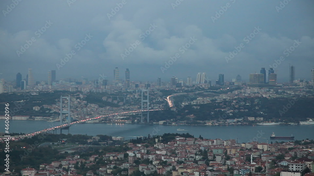 Rainly Istanbul with Bosphorus Bridge Rainly Istanbul with Bosphorus Bridge
