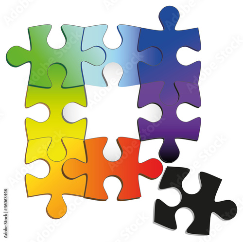 puzzle of the colors rainbow