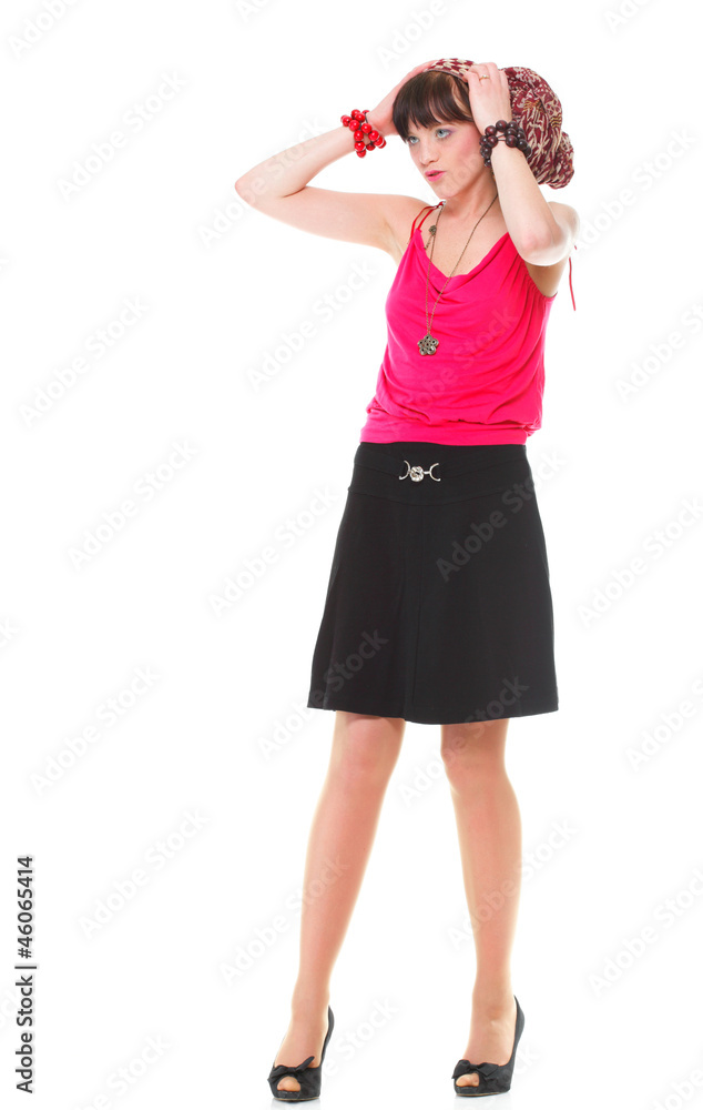 Full length woman in a turban isolated Full length woman in a turban isolated