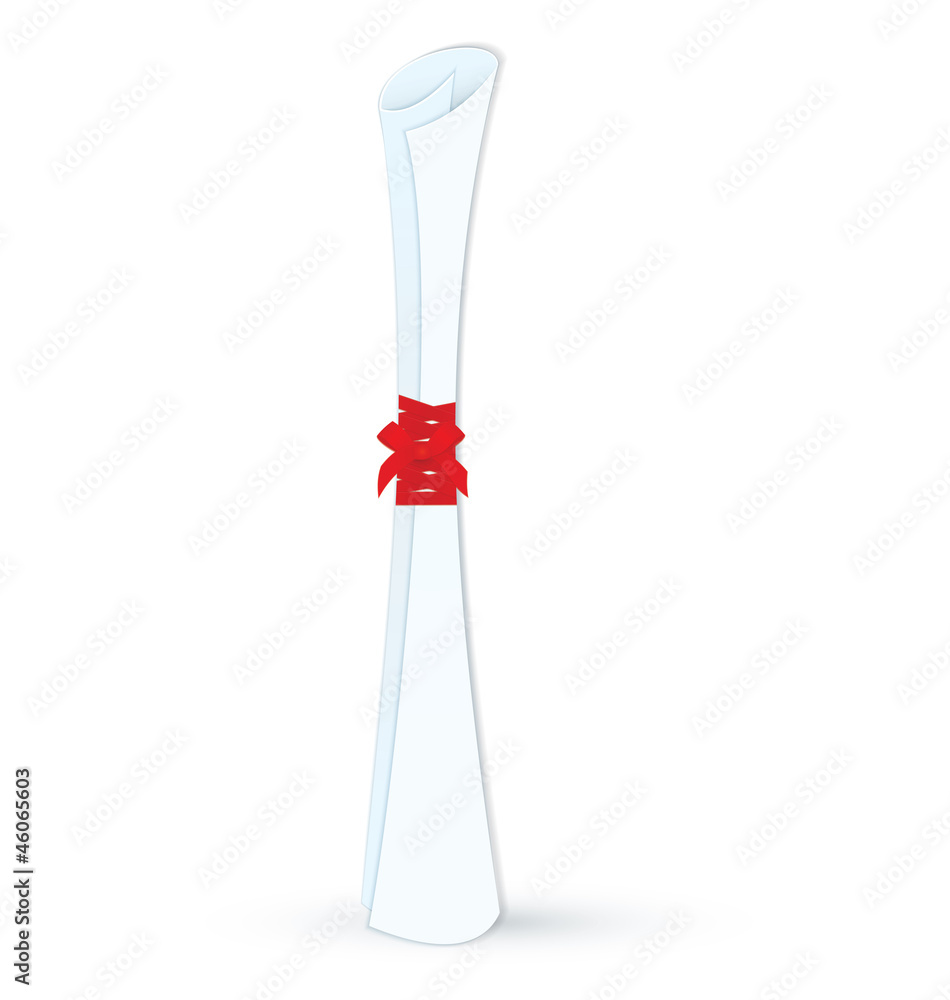 Ribbon red bow diploma vector Ribbon red bow diploma vector