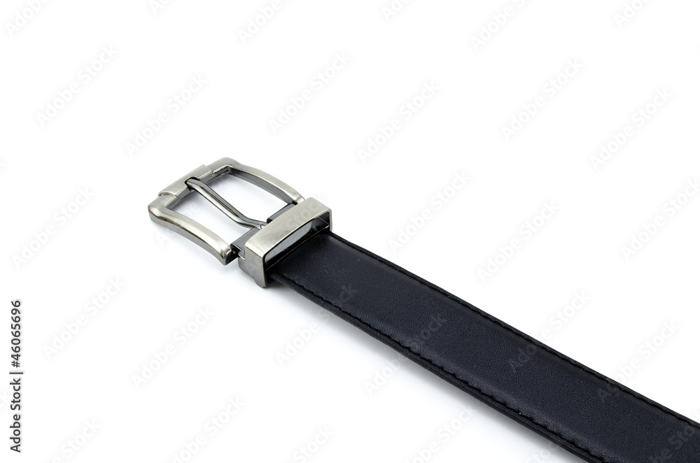 Belt with a rectangular buckle isolated on white background Belt with a rectangular buckle isolated on white background