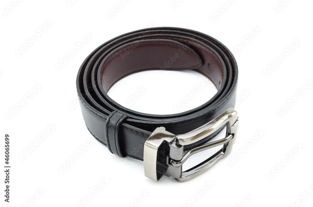 Men black belt isolated on white background Men black belt isolated on white background