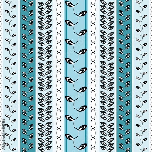 Blue striped seamless herbal background