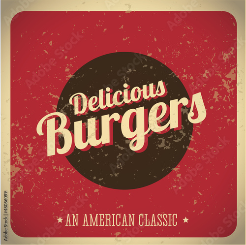 Delicious Burgers vintage print