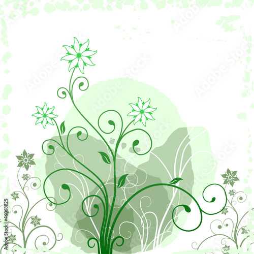 Green grunge flower