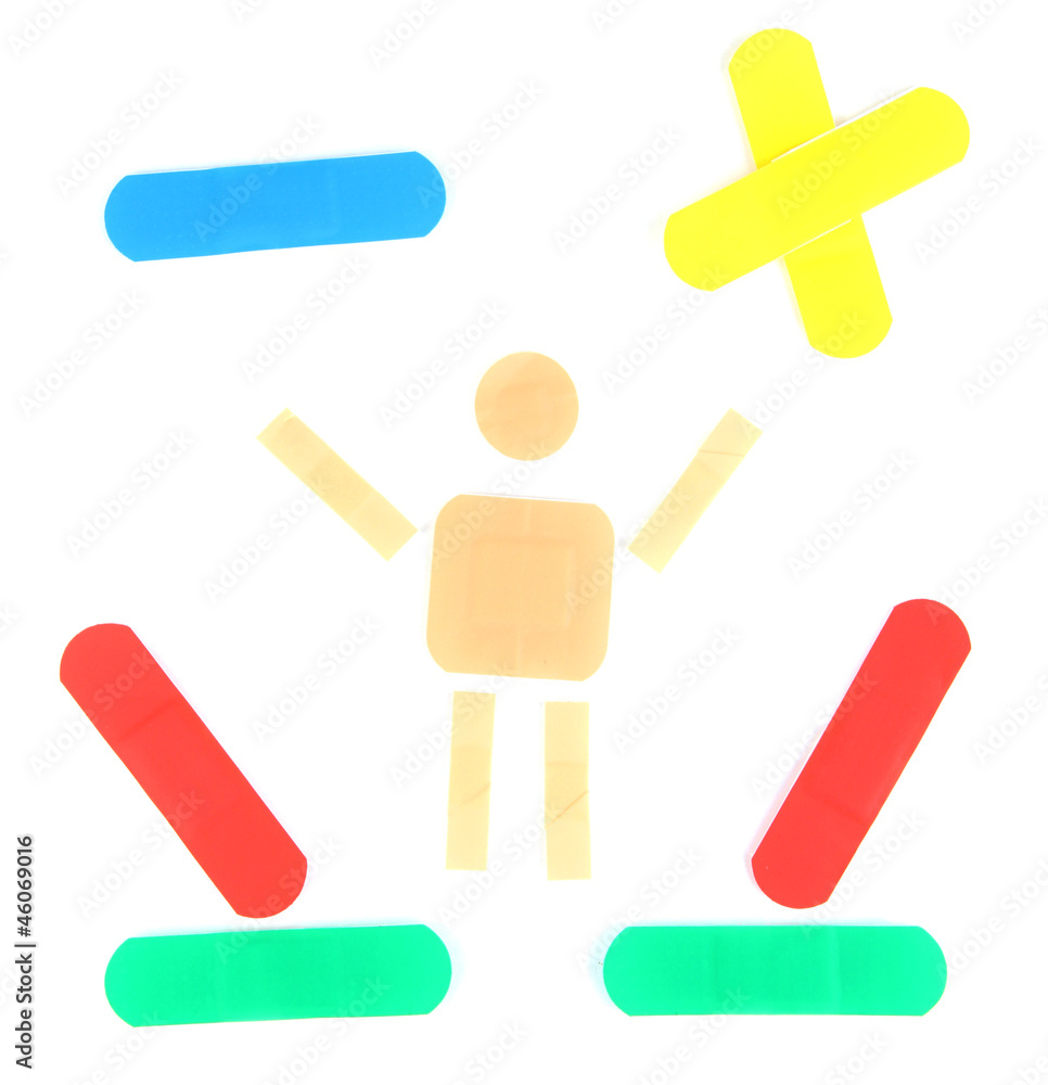 Colorful medical patches isolated on white Colorful medical patches isolated on white