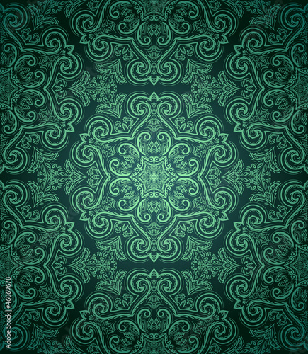 Vintage seamless pattern on dark background