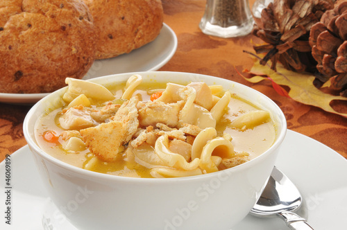 Bowl of turkey soup