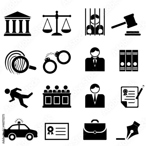 Legal, law and justice icons