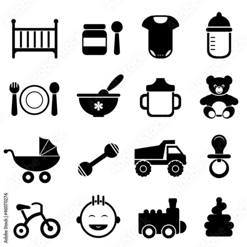 Baby and newborn icon set