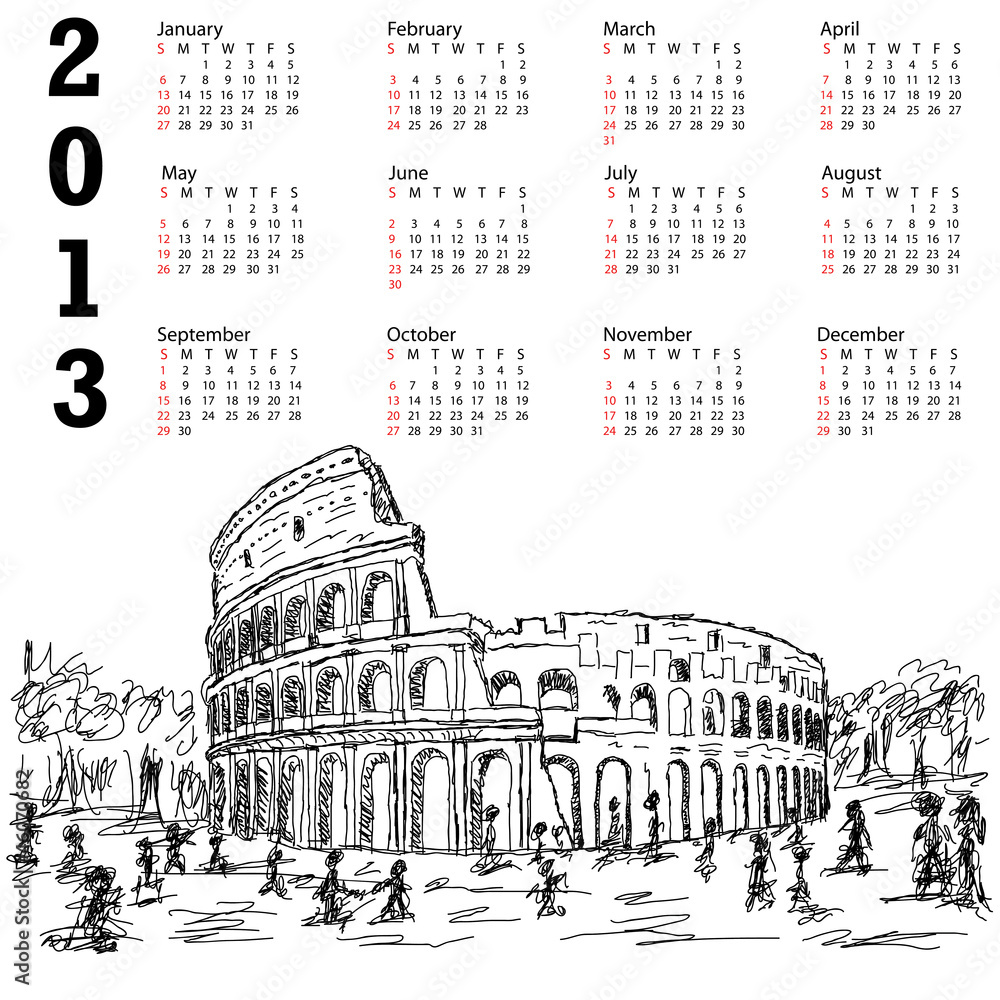 rome colosseum 2013 calendar