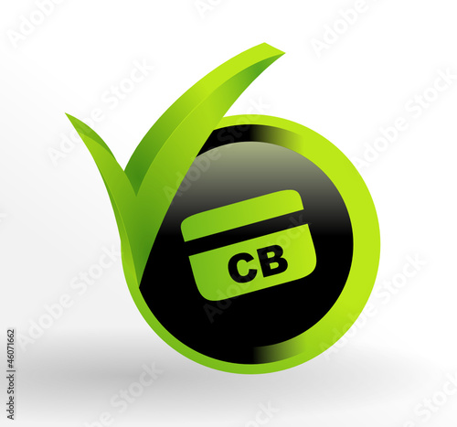 icône carte bancaire sur bouton vert et noir