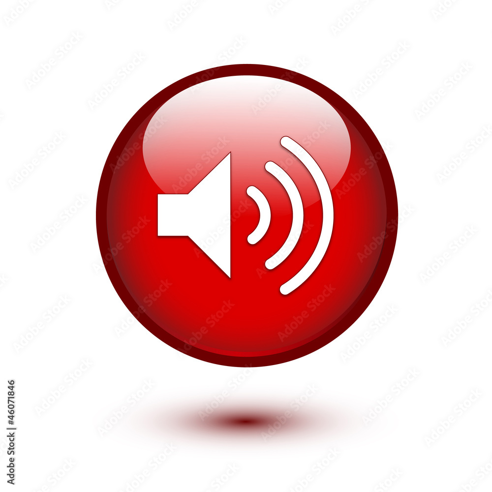 Speaker icon on red Speaker icon on red
