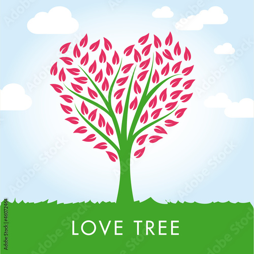 concept love tree heart shape vector illustration design