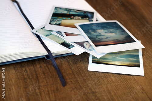 Quadro su tela Journal and Polaroids