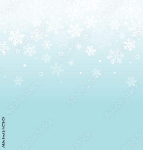 Blue card with christmas snowflakes