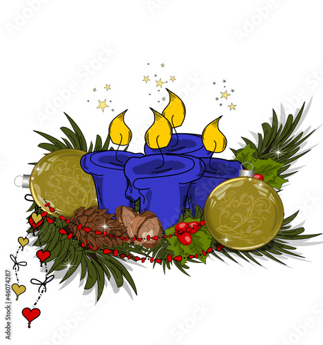 Advent, Weihnachten Karte mit Kerzen