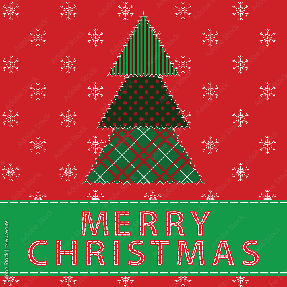 Naklejka premium Christmas card with tree