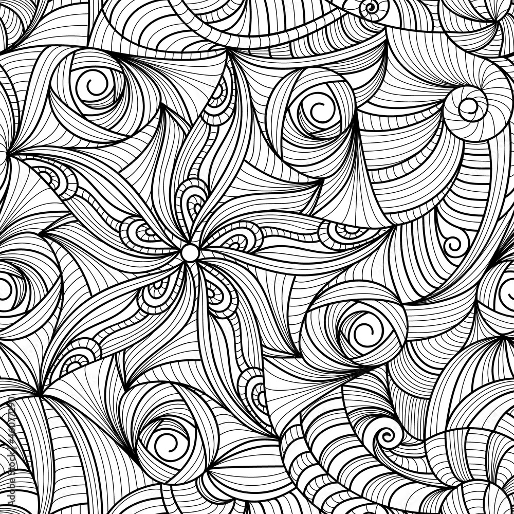 vector seamless black and white drawing texture Stock Vector | Adobe Stock