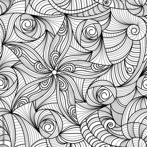 vector seamless black and white drawing texture