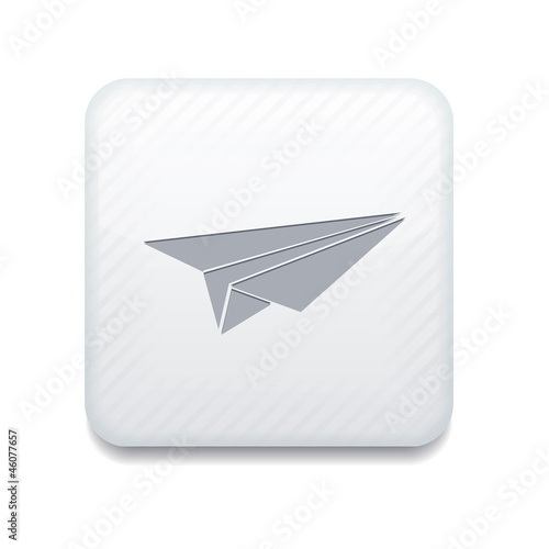 Vector white origami plane icon. Eps10. Easy to edit