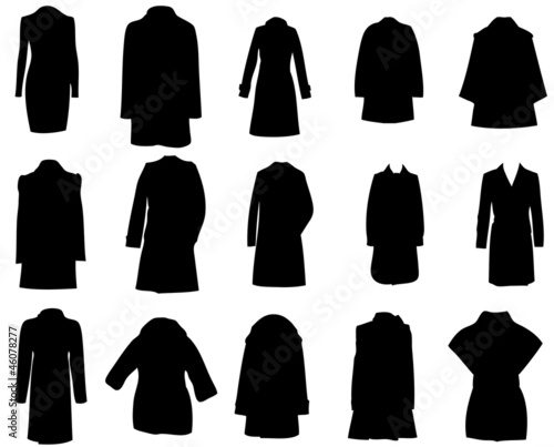 silhouette coats vector illustration eps10