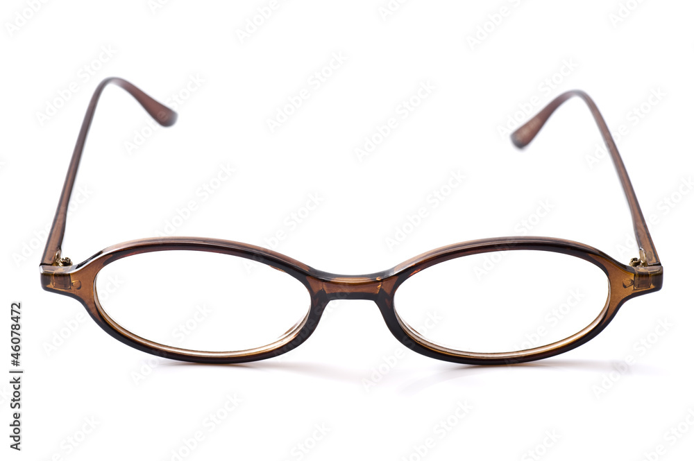 白背景に眼鏡のアップ