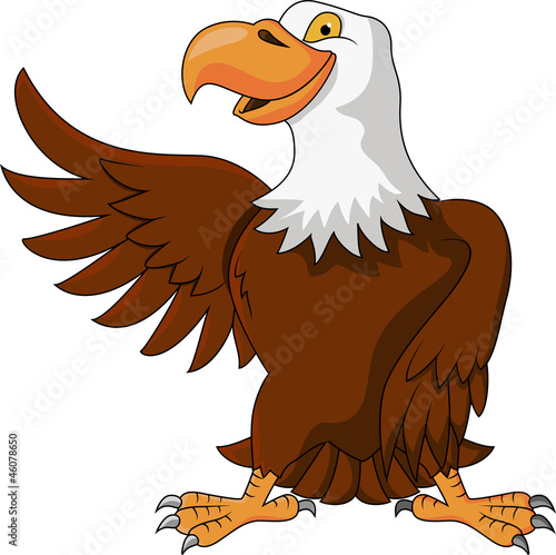 Eagle cartoon waving