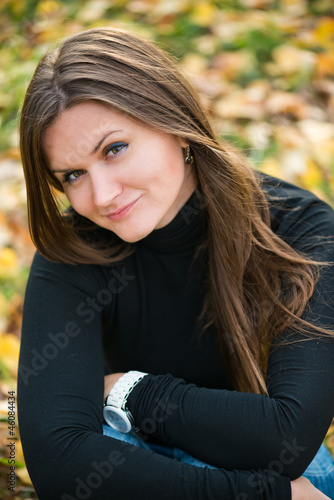 beautiful girl portrait in a park