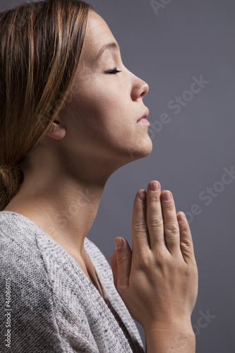 Woman Praying with Hands
