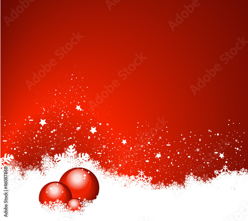 weihnachtlicher roter Hintergrund mit Kristbaumkugeln