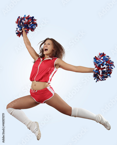 Fototapeta Naklejka Na Ścianę i Meble -  cheerleader girl jumping