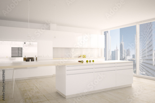 Modern Kitchen with City View